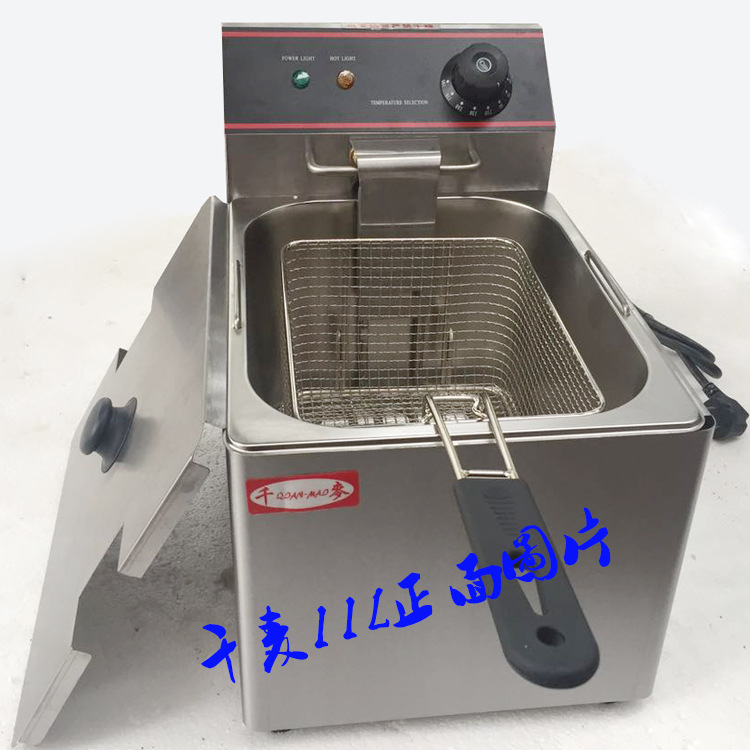 新粵?？頔F-4L/6L/8L/11L-2商用單缸電炸爐食品加工油炸鍋雙缸鍋