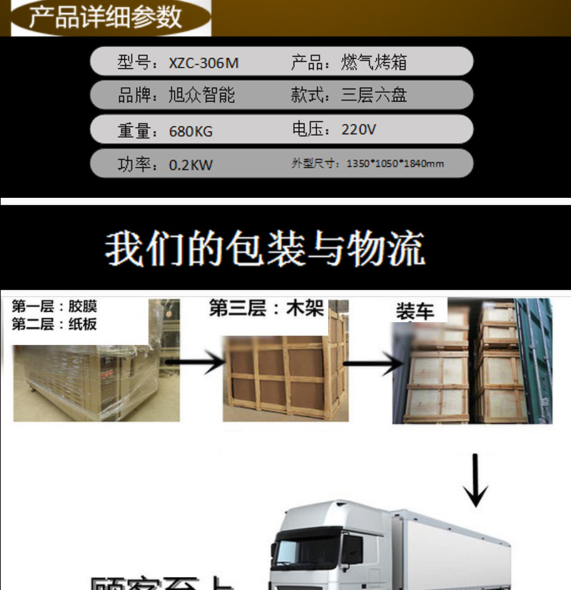 旭眾智能大型面包烤爐3層6盤商用烤箱燃?xì)饪鞠涞案馀_蛋撻烘爐