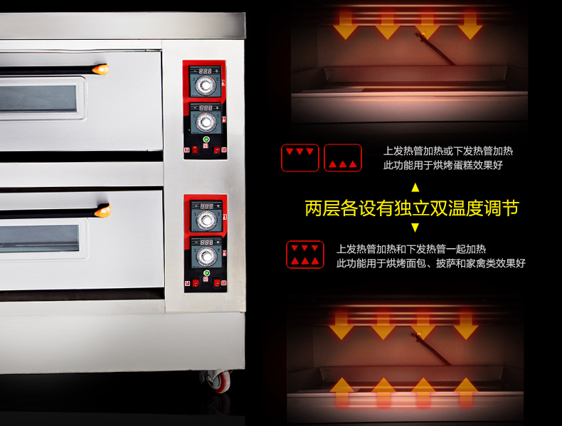 商用電烤箱二層四盤披薩爐電烘爐面包蛋糕月餅烘培大容量雙層