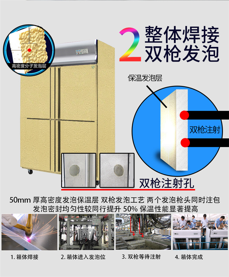 冰柜 商用 立式冷柜 四門保鮮柜 冷柜生產廠家 冷藏冷凍雙溫柜