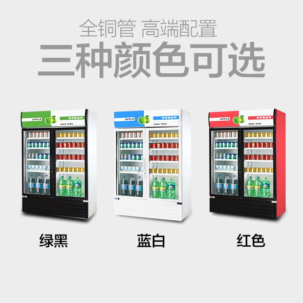 樂創(chuàng)展示柜冷藏立式冰柜 商用冰箱飲料飲品保鮮柜 雙門冷飲料柜