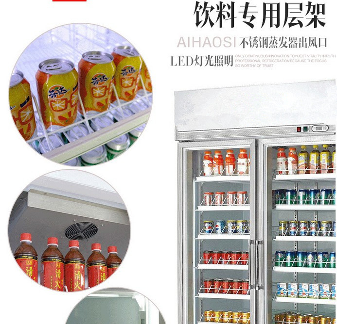 廠家直銷冰柜批發 立式雙門商用冰箱便利店展示柜超市飲料陳列柜