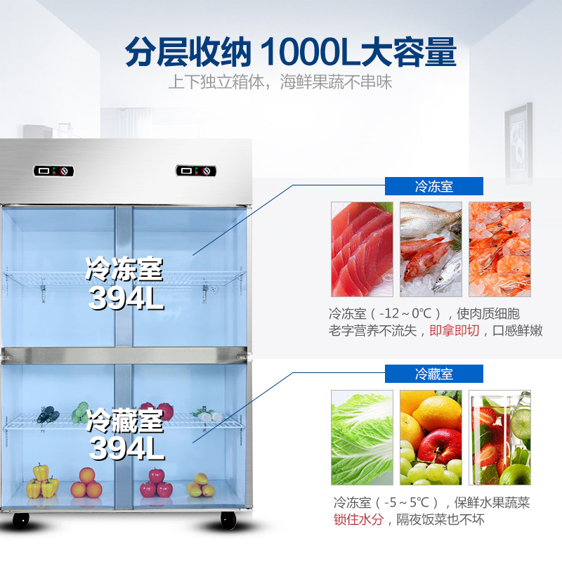 德瑪仕商用立式六門冰柜商用六門立式 展示柜 -KCD1.6L6 全冷藏