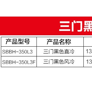 綠零三門黑色風冷直冷吧臺冷藏冰柜 商用桌上型啤酒展示冷柜