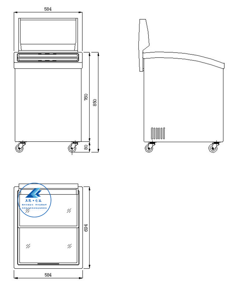 熱銷 LC-151D商用小冰柜 弧形玻璃門 臥式冷凍展示柜