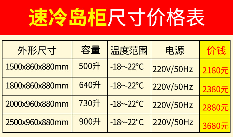 樂創(chuàng)島柜冷凍展示柜冷藏商用臥式冰柜海鮮柜超市冷凍冰柜速凍