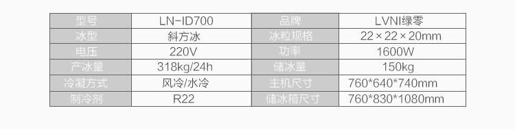 綠零 318kg全自動分體式制冰機 商用超大冰量斜方冰冰塊冰粒機