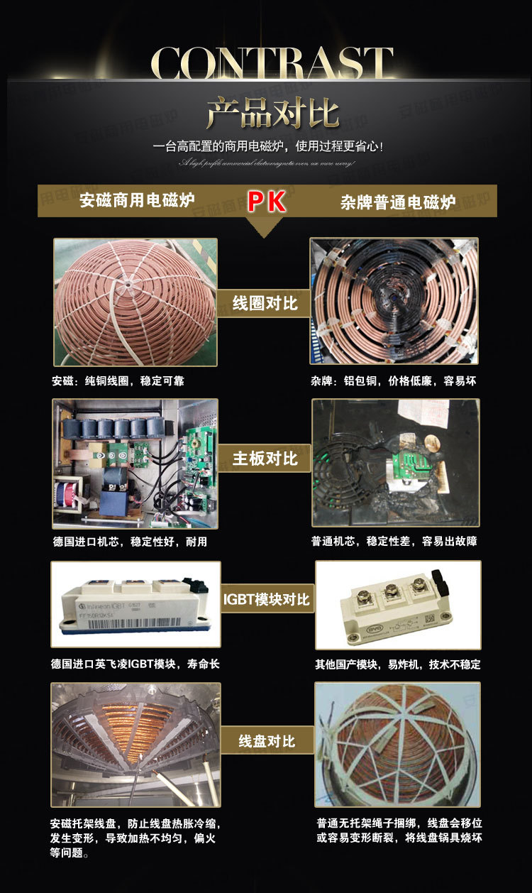 安磁商用電磁日式扒爐鐵板燒 西餐扒爐設備牛排 冷面煎鍋爐帶排風