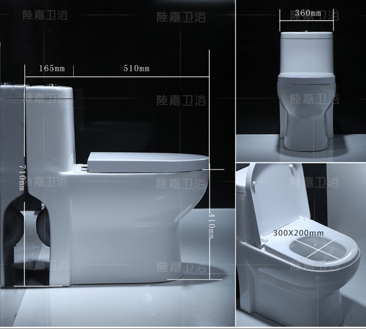 抽水馬桶 新款坐廁虹吸節(jié)水靜音馬桶坐便器家用酒店連體坐便器