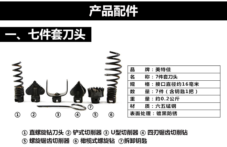 美特佳80型電動管道下水道疏通機500瓦家用經濟型管道清理機