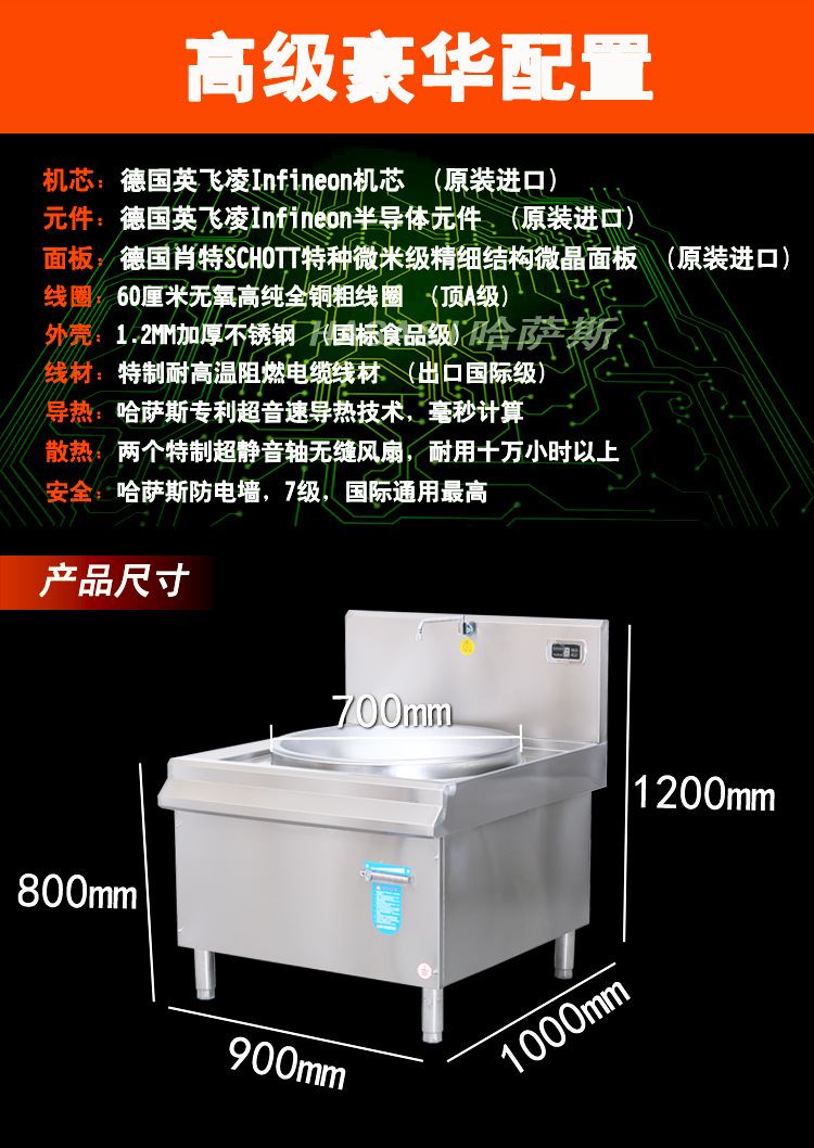 商用電磁爐12/15/20/25/30KW飯堂大鍋灶 廚房大功率電磁灶 設備