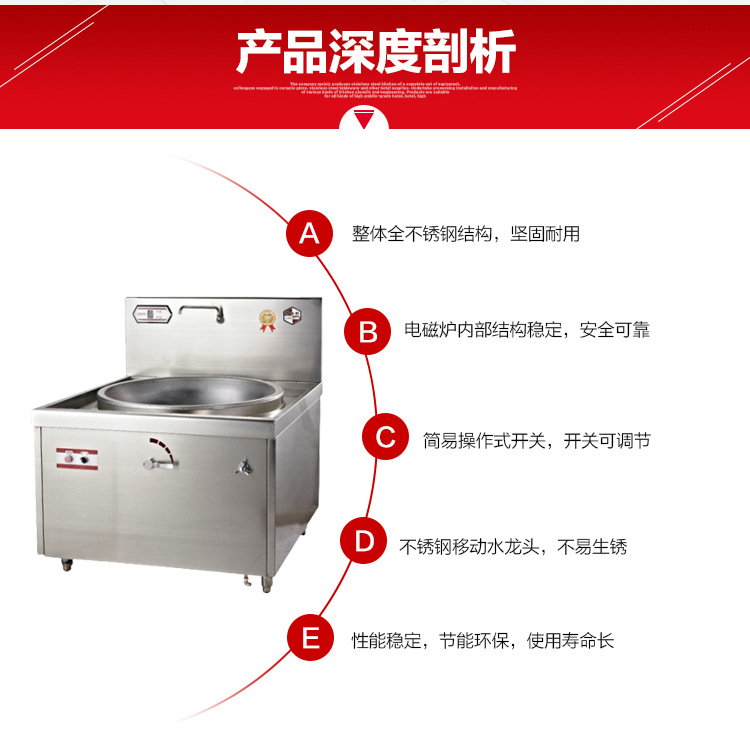 批發(fā)大功率商用電磁爐15/20/25kw單頭炒爐酒店食堂電磁大鍋灶