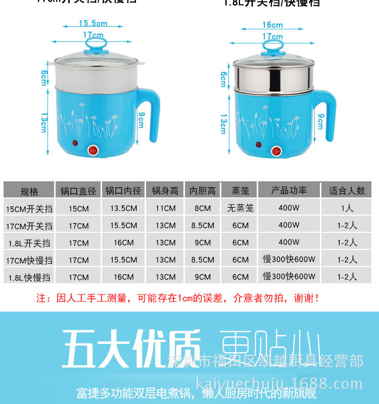 多功能不銹鋼韓式電火鍋電煮鍋小功率學生宿舍煮面鍋電熱鍋電熱杯