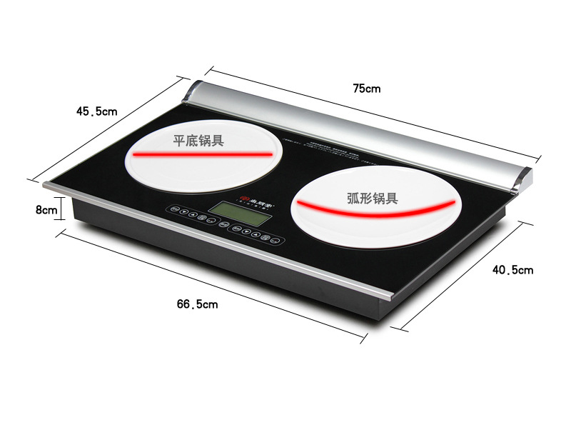 Sunpentown/尚朋堂 YS-IC34H02L雙頭電磁爐嵌入式雙灶 左平右凹爐