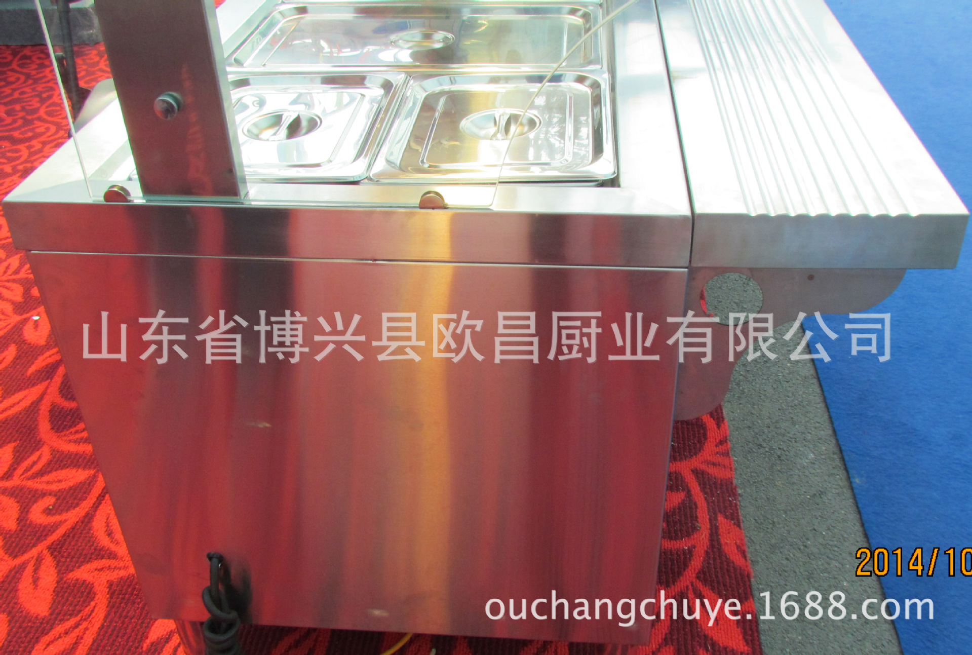 供應(yīng)不銹鋼保溫快餐售飯臺(tái) 早餐車 保溫玻璃售飯車 小菜保溫餐車