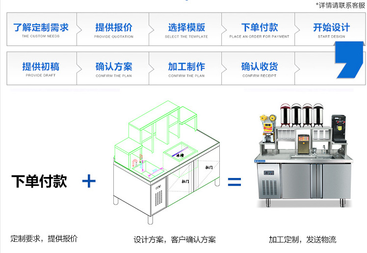 定制奶茶操作臺冷藏工作臺冷柜保鮮柜冷凍保鮮冷操作臺水吧臺