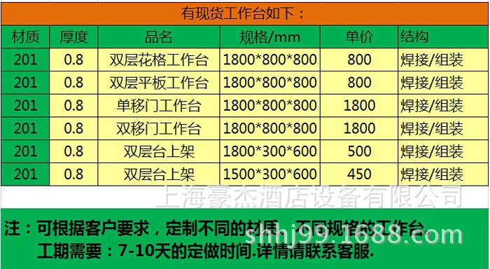 不繡鋼單通帶立架 雙通帶立架 雙層三層臺面立架 工作臺工作柜