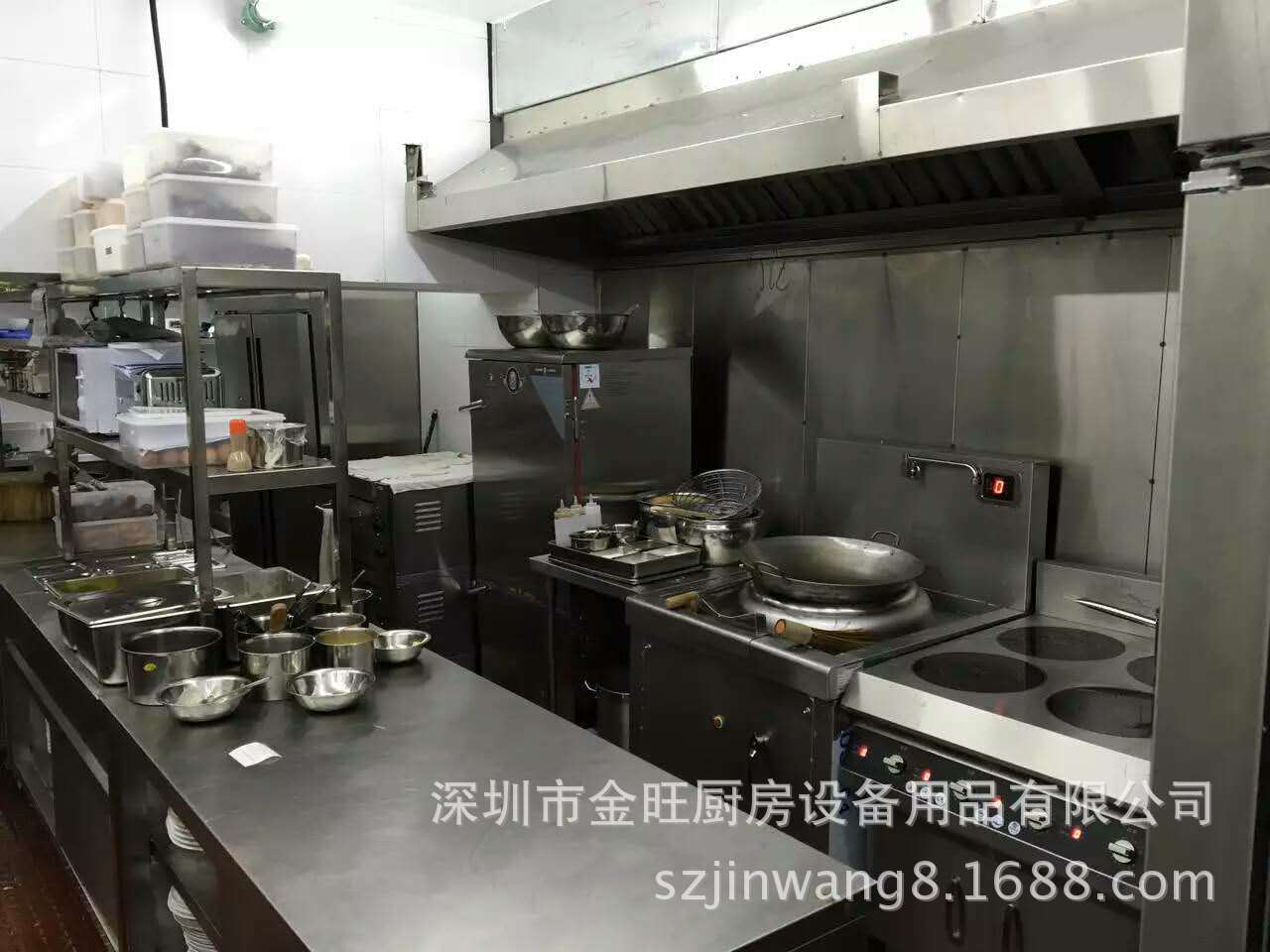 深圳商用廚房設(shè)備廠家 飯店廚房工程安裝 不銹鋼煙罩定制